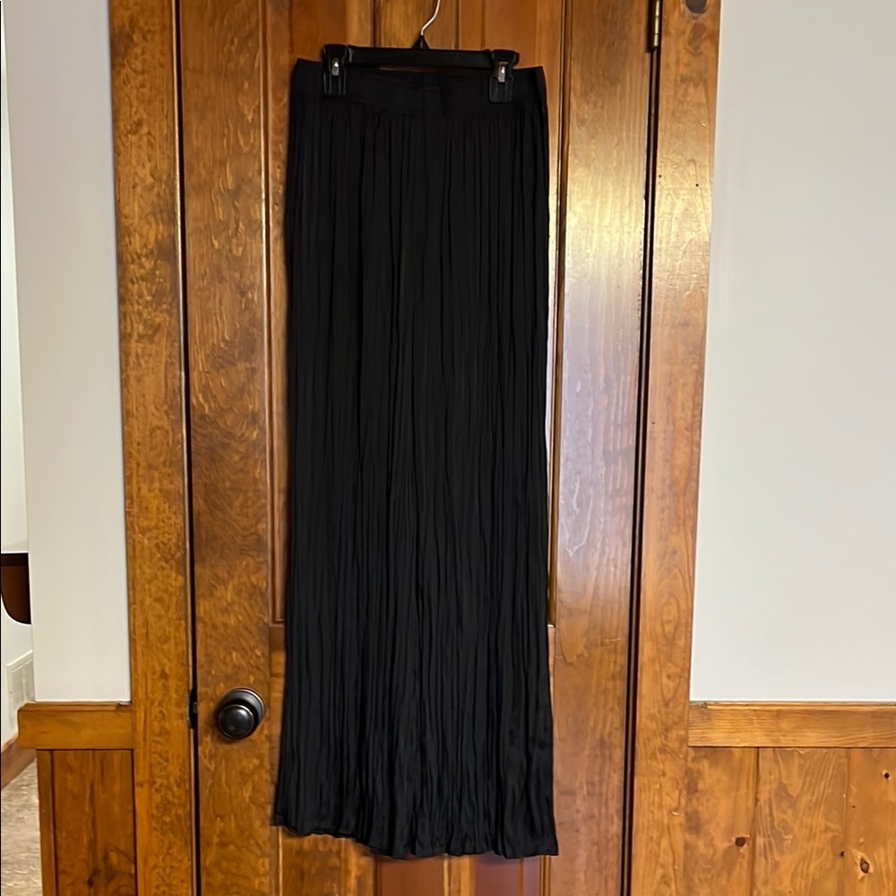 Joie Black Maxi Pleated Trousers for Cocktail